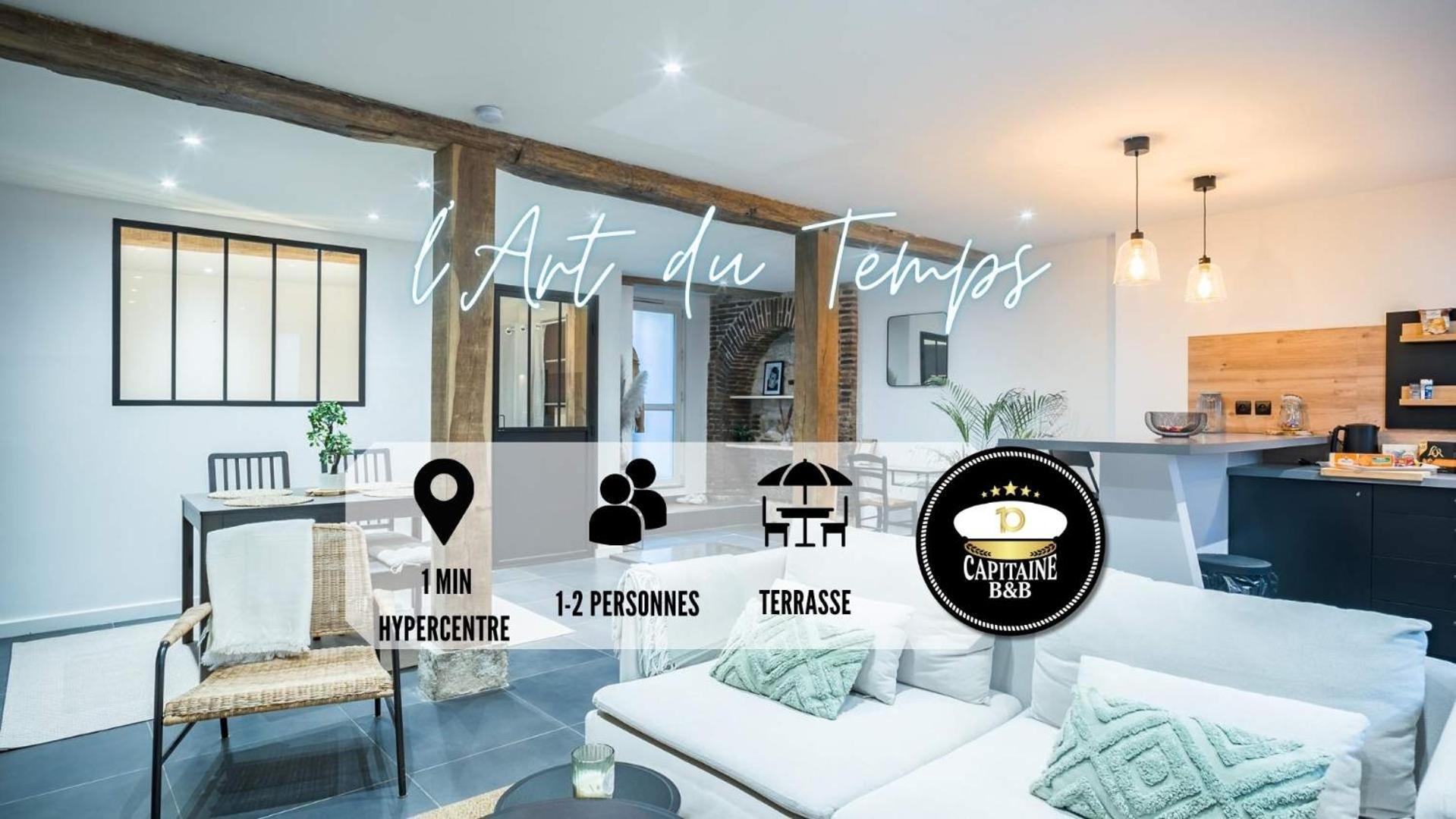 Apartamento L'Art Du Temps - Terrasse -1 Min Hypercentre Troyes Exterior foto